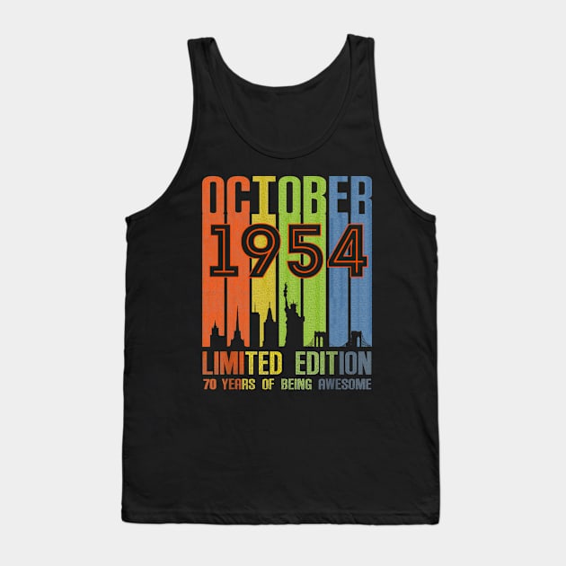 October 1954 70 Years Of Being Awesome Limited Edition Tank Top by Brodrick Arlette Store